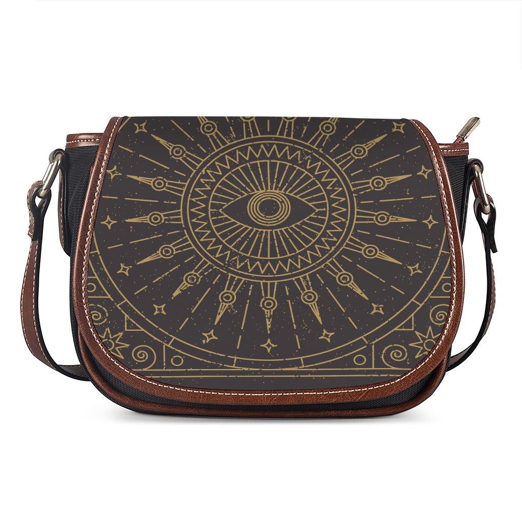 Sun All Seeing Eye Print Saddle Bag
