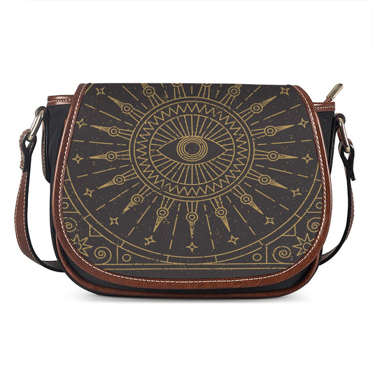 Sun All Seeing Eye Print Saddle Bag