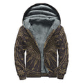 Sun All Seeing Eye Print Sherpa Lined Zip Up Hoodie