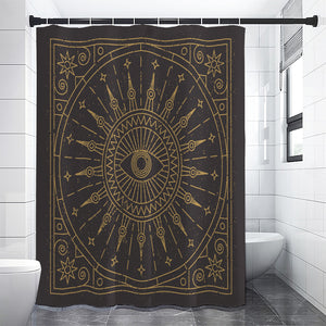 Sun All Seeing Eye Print Shower Curtain