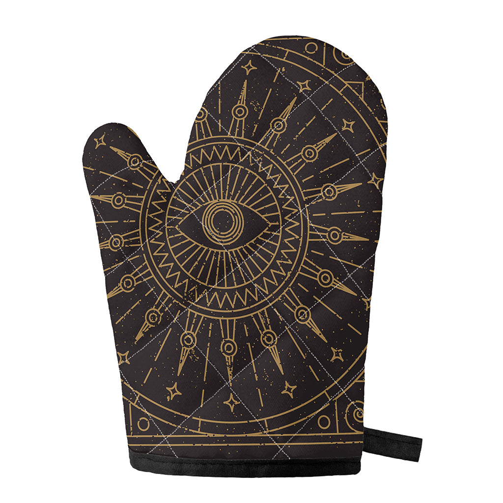 Sun All Seeing Eye Print Single Oven Mitt