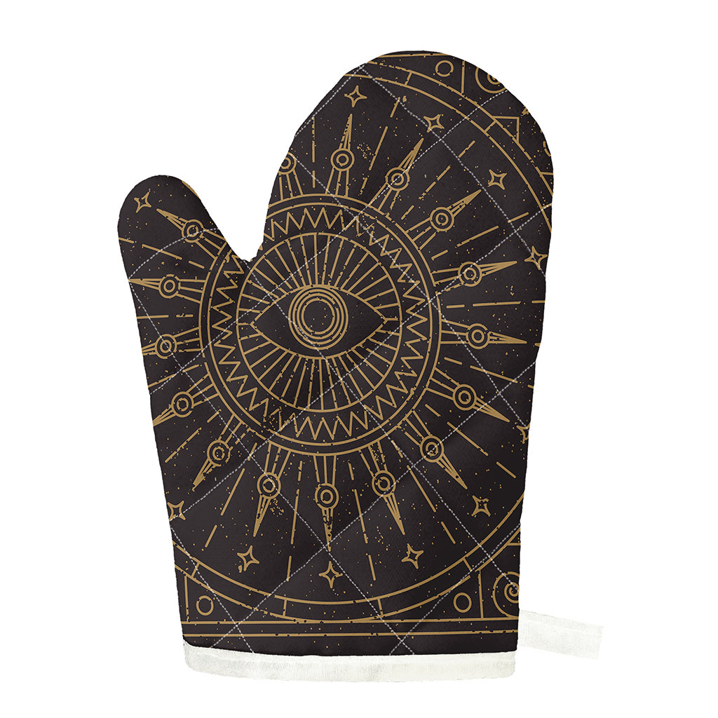 Sun All Seeing Eye Print Single Oven Mitt