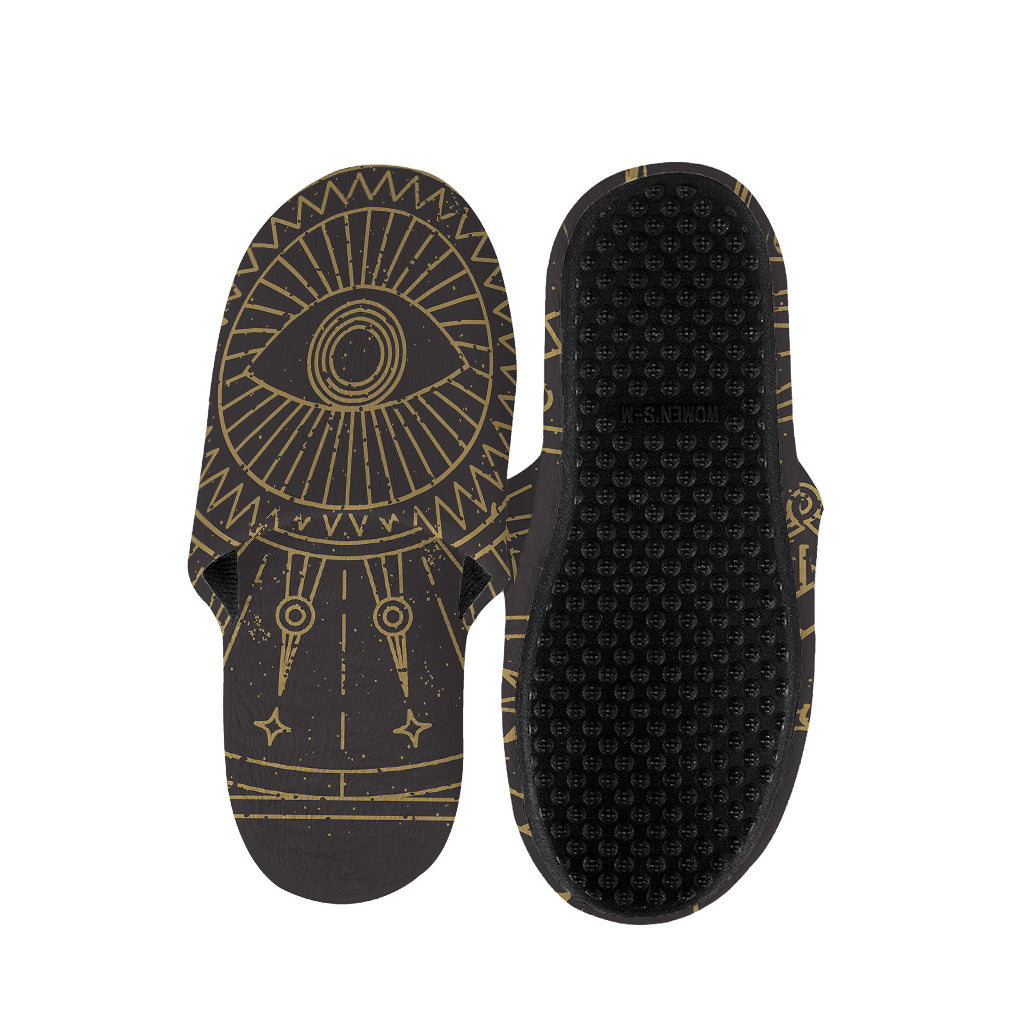 Sun All Seeing Eye Print Slippers