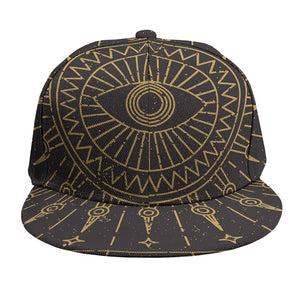 Sun All Seeing Eye Print Snapback Cap