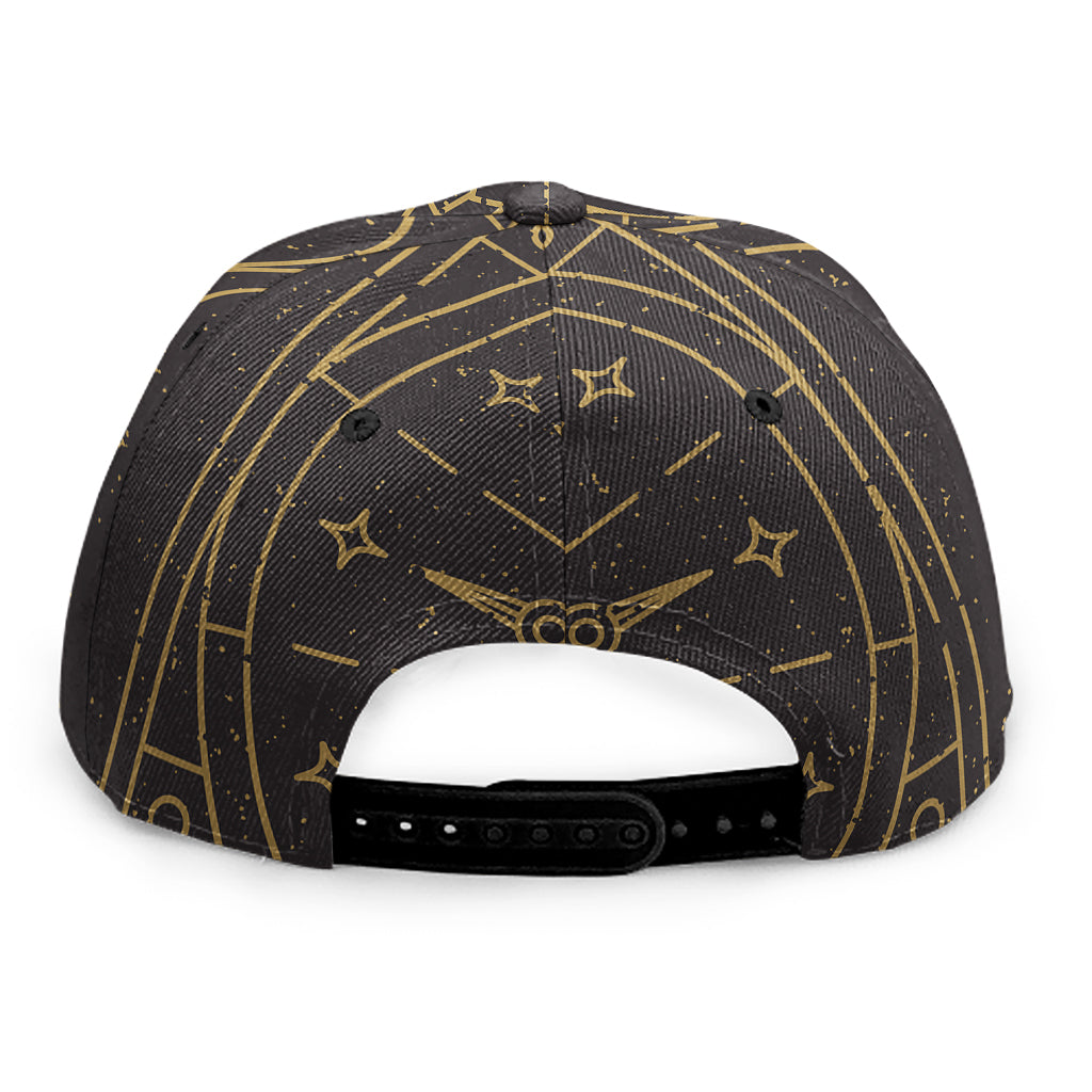 Sun All Seeing Eye Print Snapback Cap