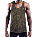 Sun All Seeing Eye Print Men's Workout Tank Top