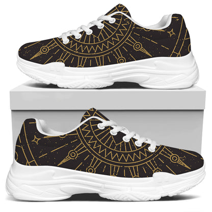Sun All Seeing Eye Print White Chunky Shoes