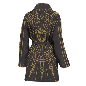 Sun All Seeing Eye Print Women's Bathrobe