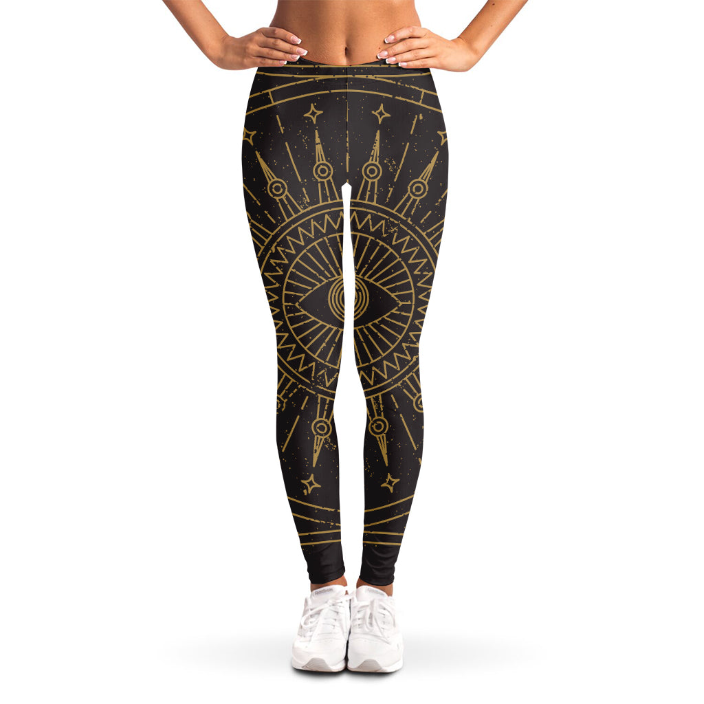 Sun All Seeing Eye Print Women's Leggings