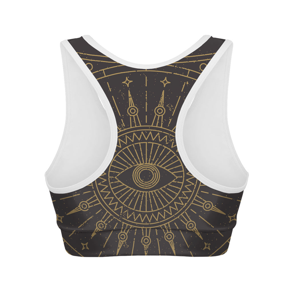 Sun All Seeing Eye Print Women's Sports Bra