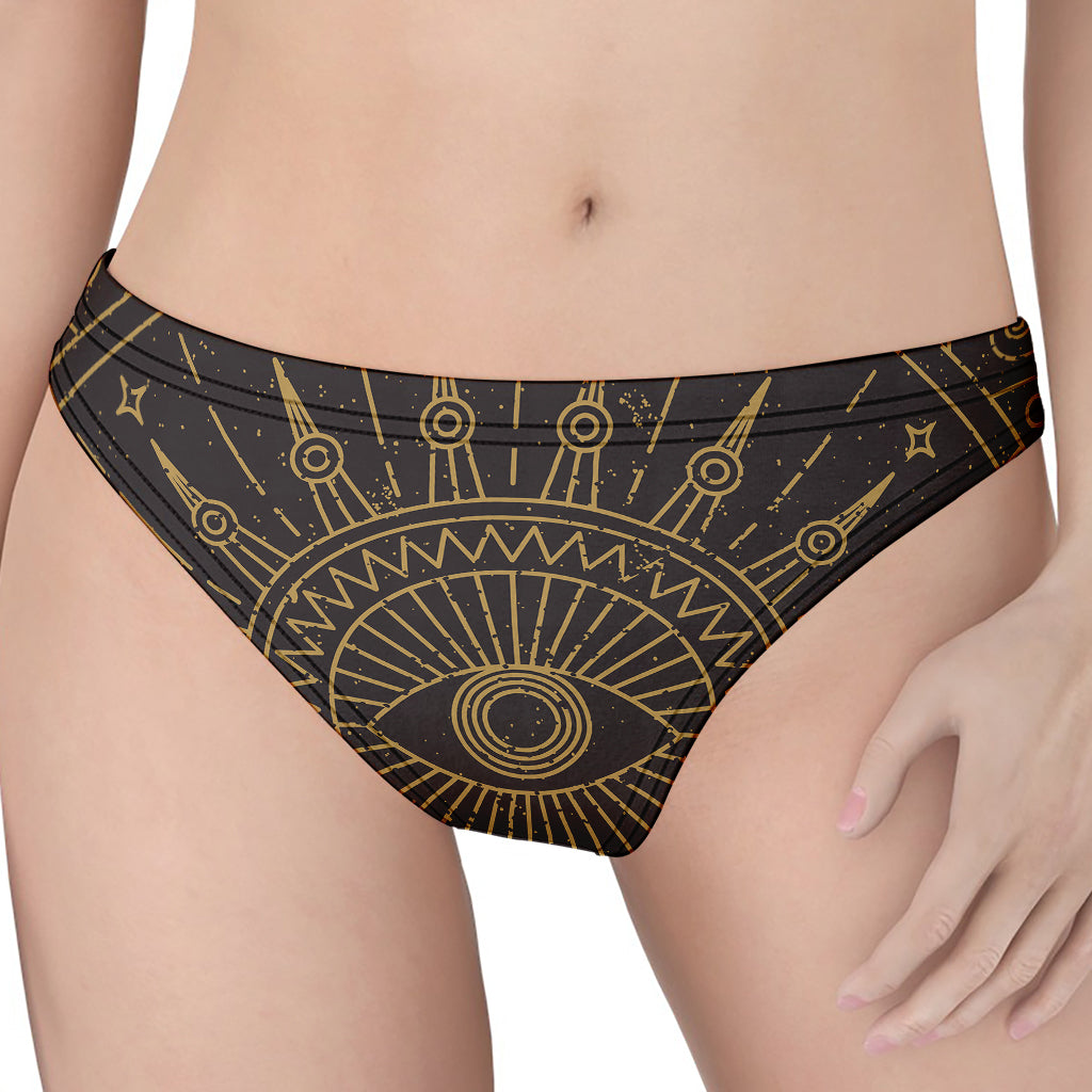 Sun All Seeing Eye Print Women's Thong