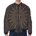 Sun All Seeing Eye Print Zip Sleeve Bomber Jacket