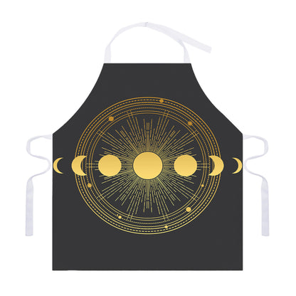 Sun And Moon Phase Print Adjustable Apron