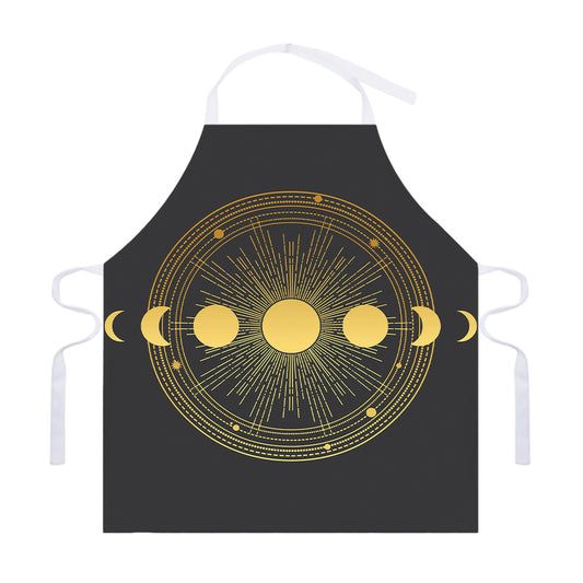 Sun And Moon Phase Print Adjustable Apron