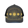 Sun And Moon Phase Print Black Mesh Trucker Hat