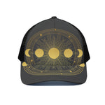 Sun And Moon Phase Print Black Mesh Trucker Cap