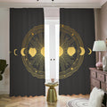 Sun And Moon Phase Print Dimout Pencil Pleat Curtains