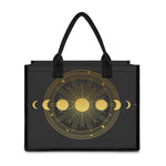 Sun And Moon Phase Print Canvas Tote Bag