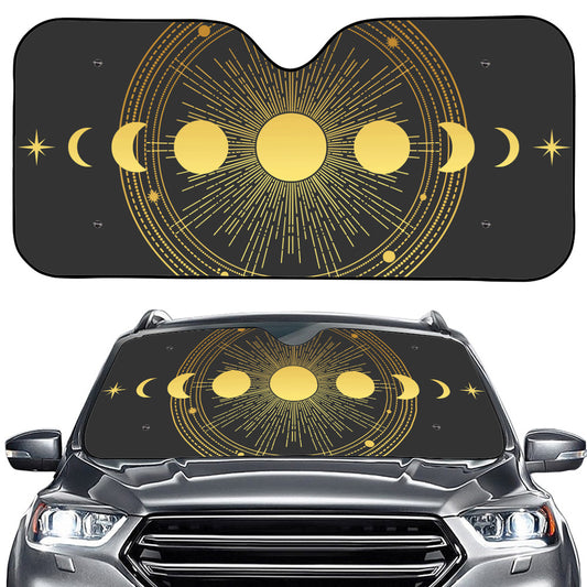 Sun And Moon Phase Print Car Windshield Sun Shade