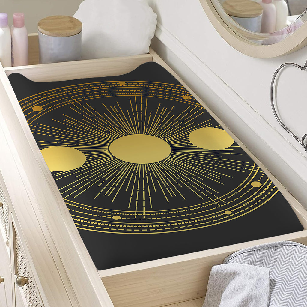 Sun And Moon Phase Print Changing Pad Cover