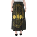 Sun And Moon Phase Print Chiffon Maxi Skirt