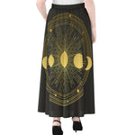Sun And Moon Phase Print Chiffon Maxi Skirt