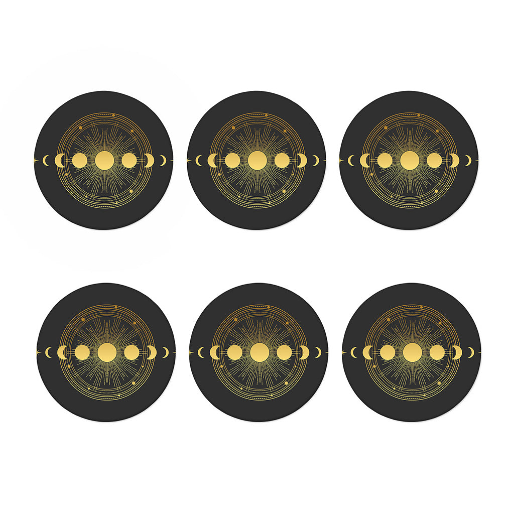 Sun And Moon Phase Print Coaster Set