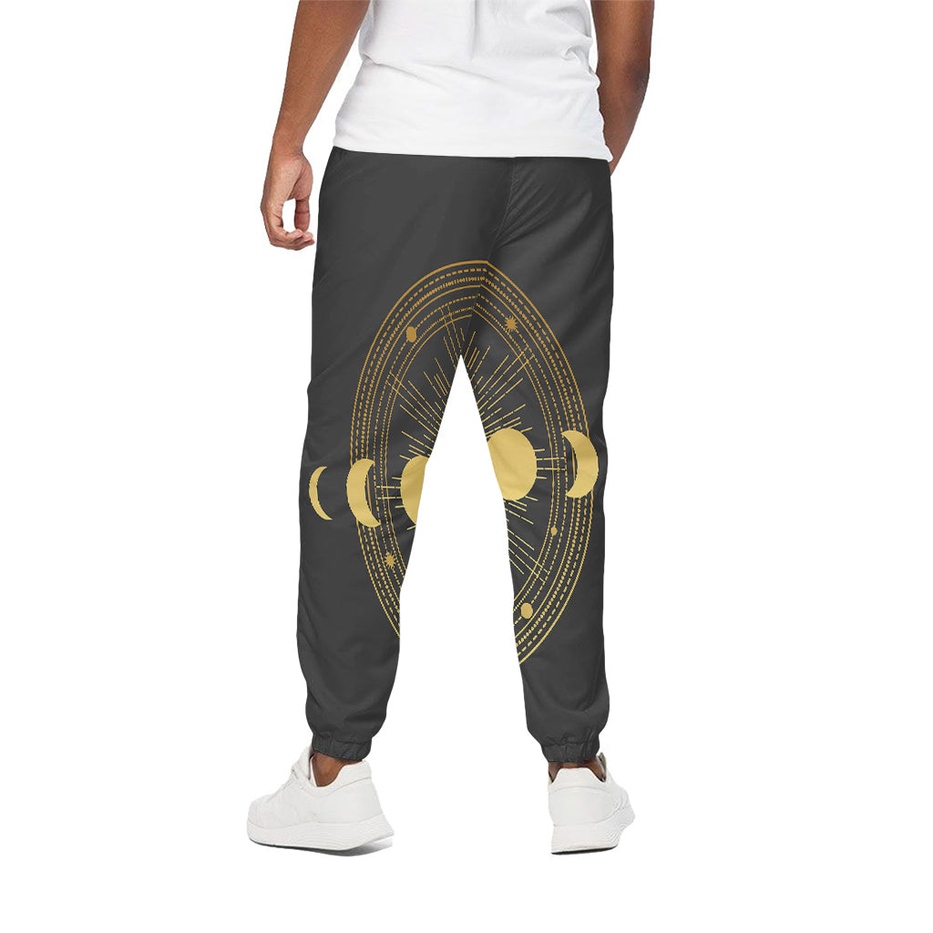 Sun And Moon Phase Print Cotton Pants