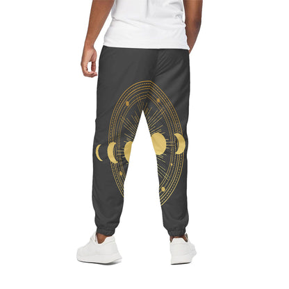 Sun And Moon Phase Print Cotton Pants