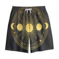 Sun And Moon Phase Print Cotton Shorts