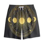 Sun And Moon Phase Print Cotton Shorts