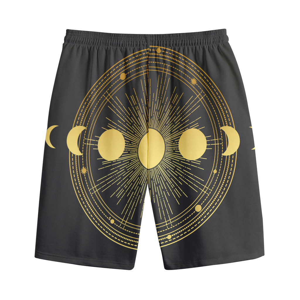 Sun And Moon Phase Print Cotton Shorts