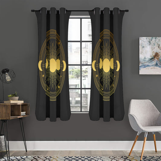 Sun And Moon Phase Print Curtain