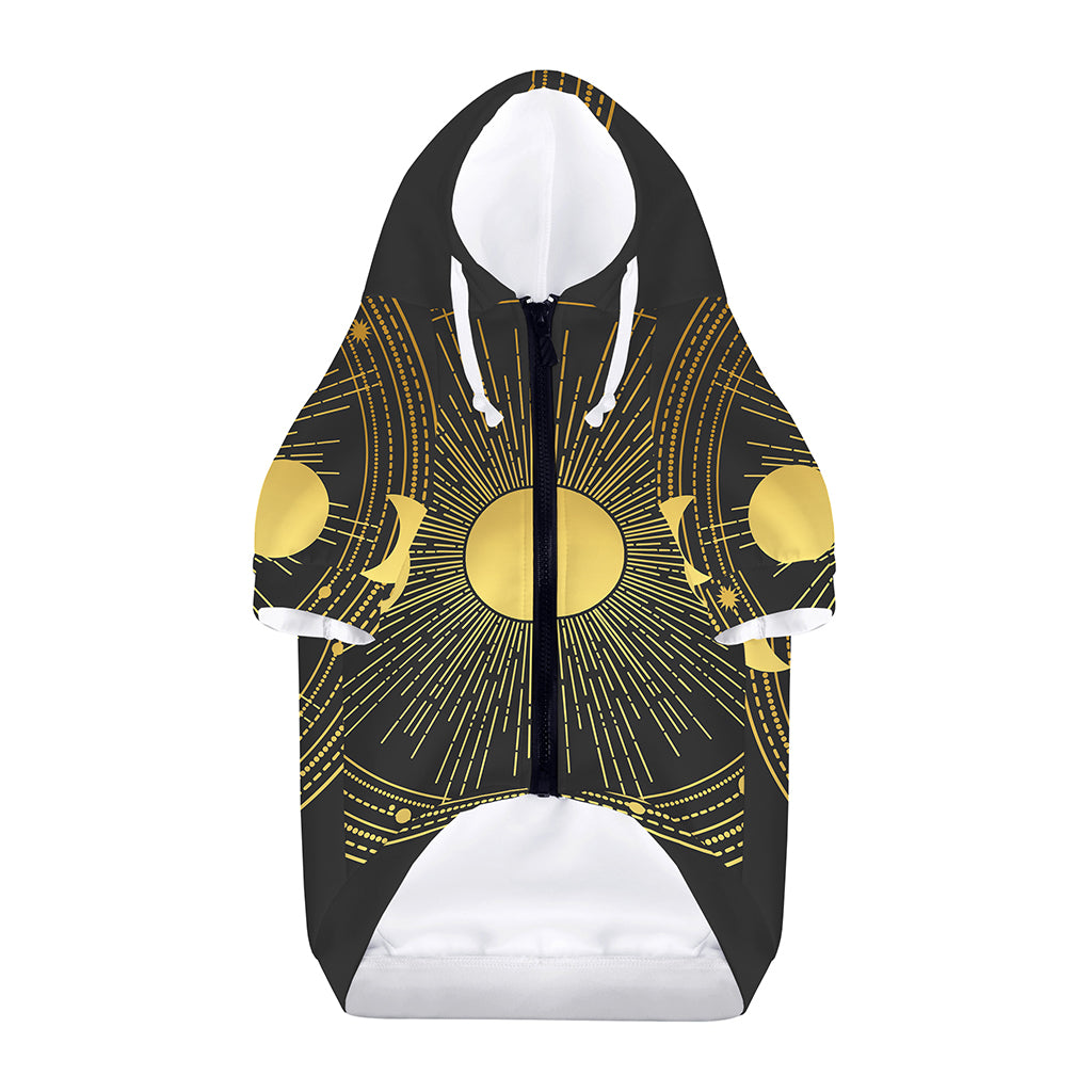 Sun And Moon Phase Print Dog Zip Up Hoodie
