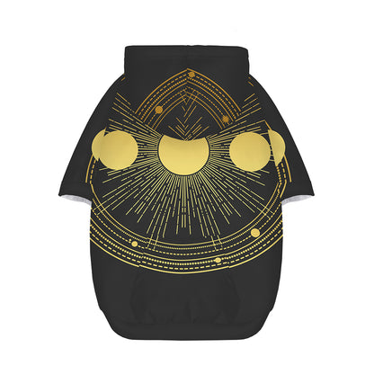 Sun And Moon Phase Print Dog Zip Up Hoodie