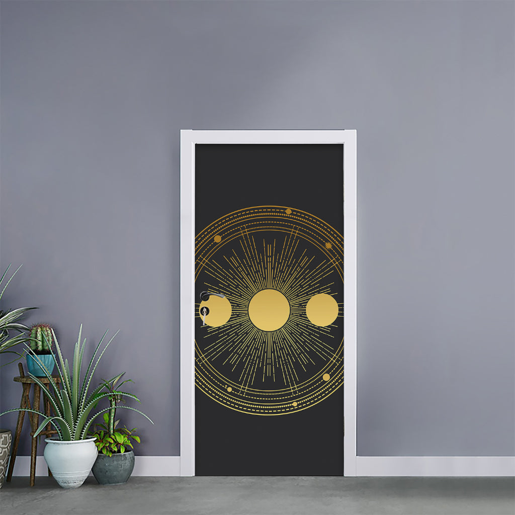Sun And Moon Phase Print Door Sticker