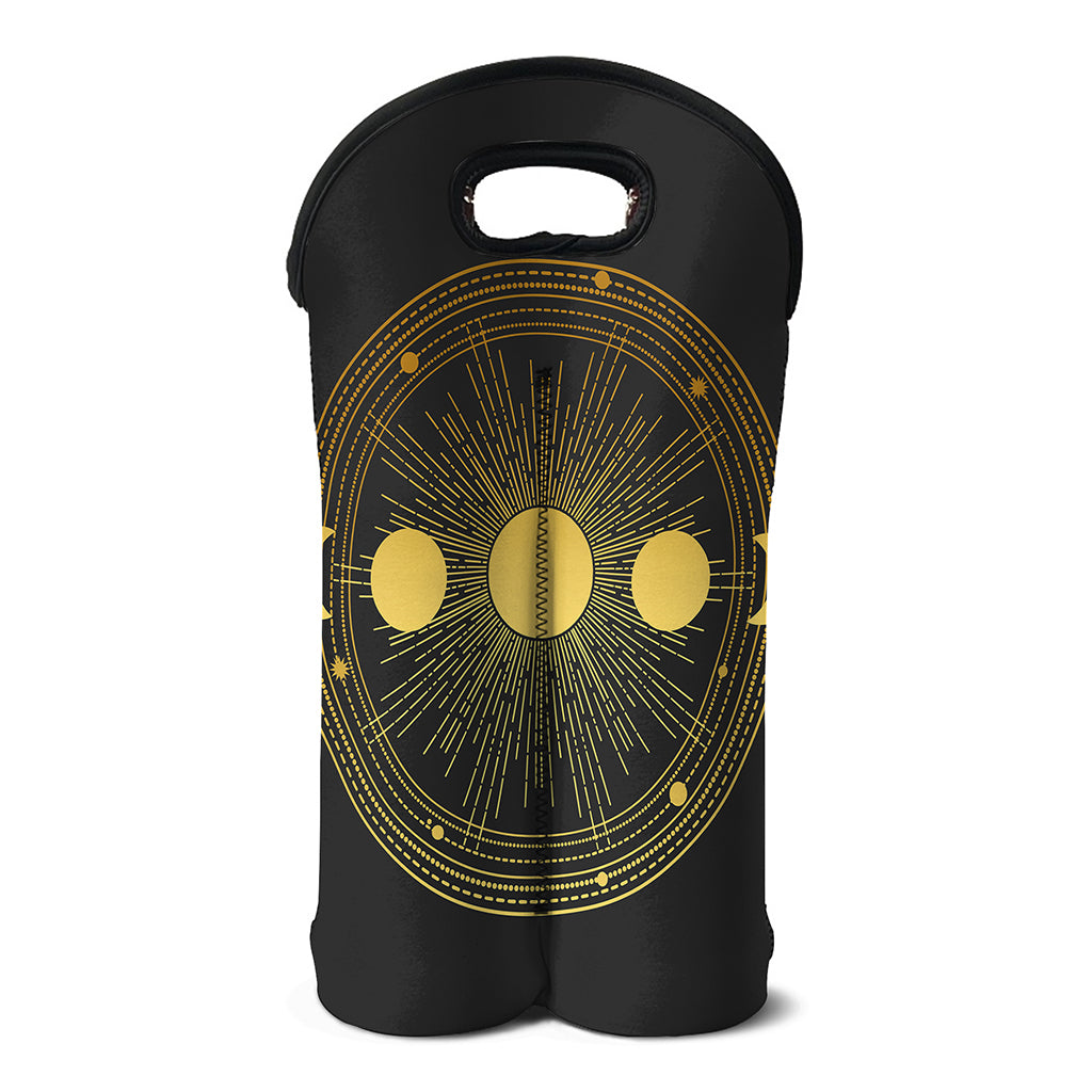 Sun And Moon Phase Print Double Neoprene Wine Tote