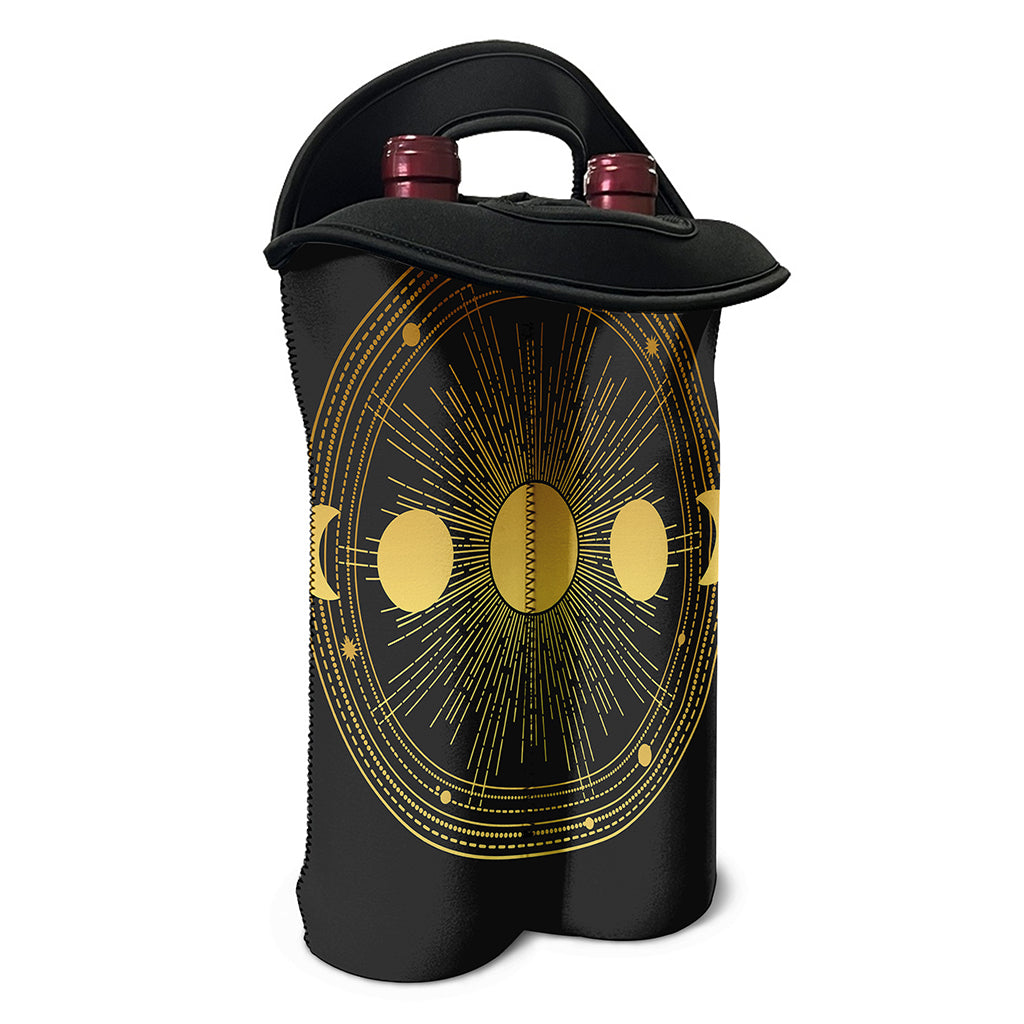 Sun And Moon Phase Print Double Neoprene Wine Tote