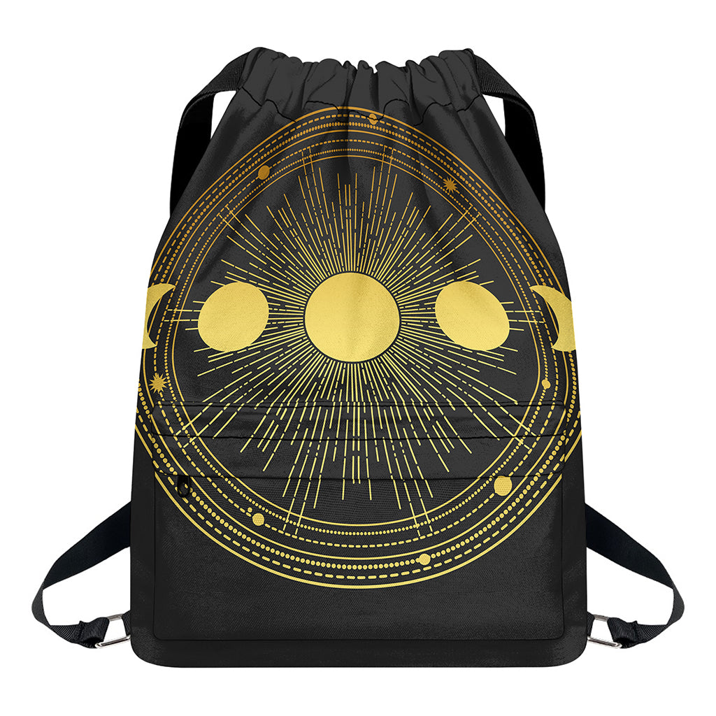 Sun And Moon Phase Print Drawstring Backpack