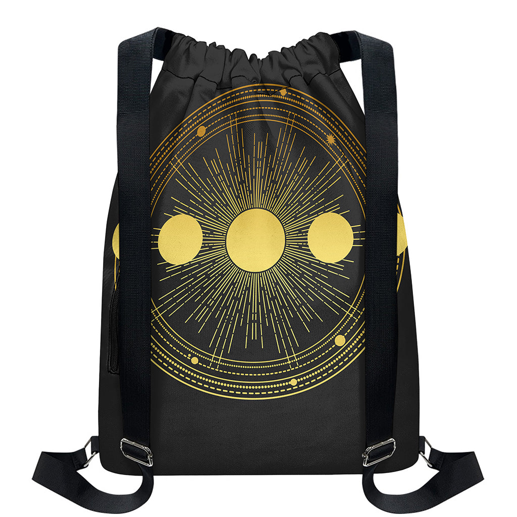Sun And Moon Phase Print Drawstring Backpack