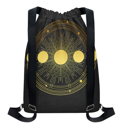 Sun And Moon Phase Print Drawstring Backpack
