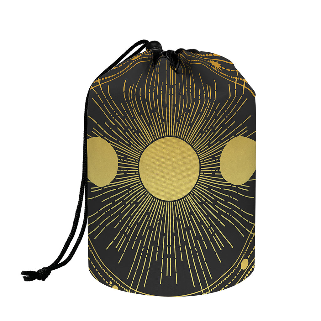 Sun And Moon Phase Print Drawstring Makeup Bag
