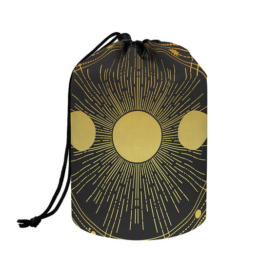 Sun And Moon Phase Print Drawstring Makeup Bag