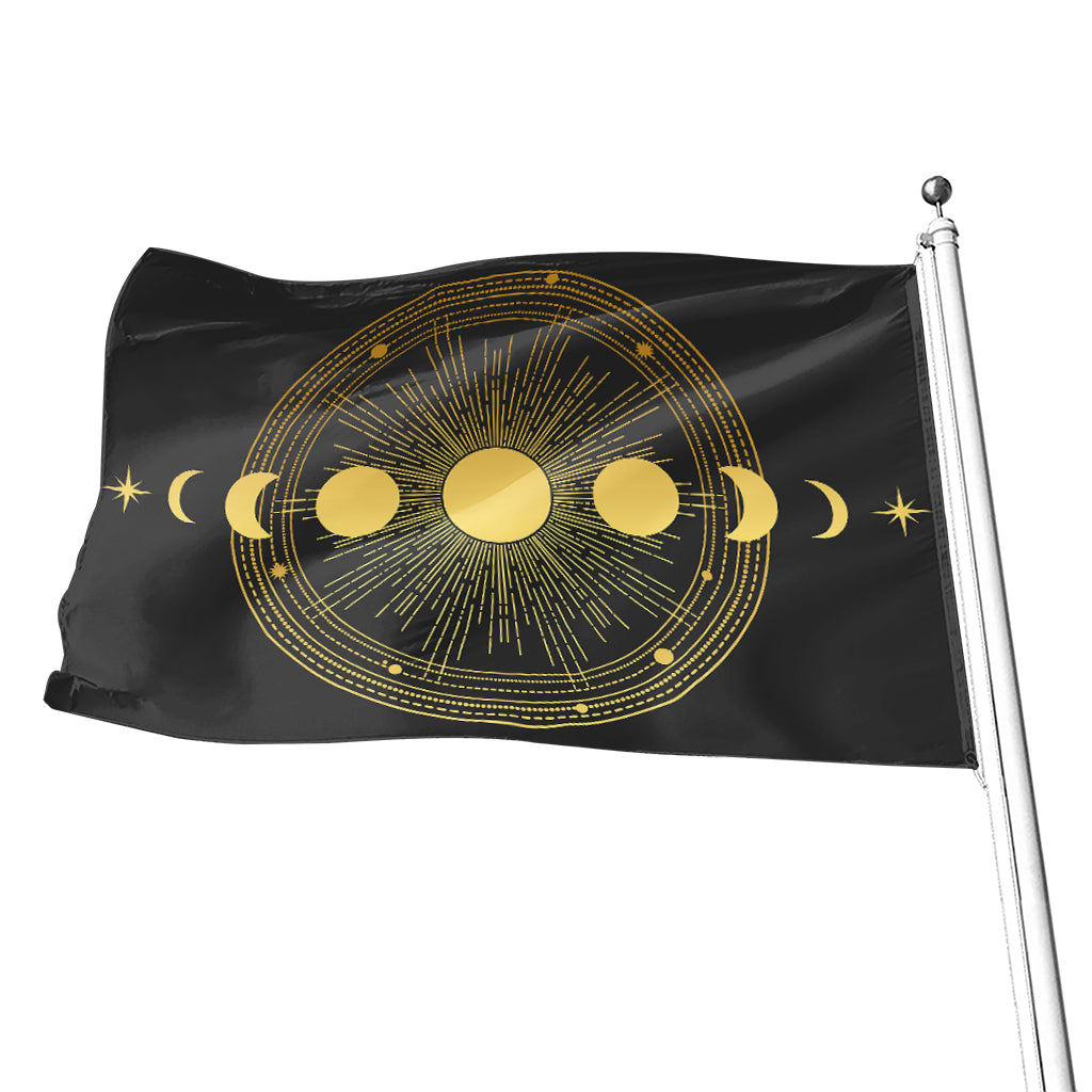 Sun And Moon Phase Print Flag
