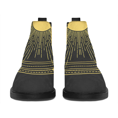 Sun And Moon Phase Print Flat Ankle Boots