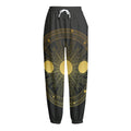 Sun And Moon Phase Print Fleece Lined Knit Pants