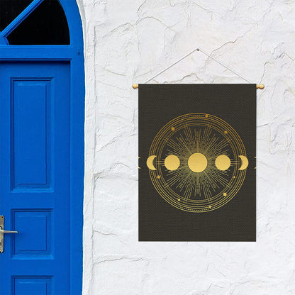 Sun And Moon Phase Print Garden Flag