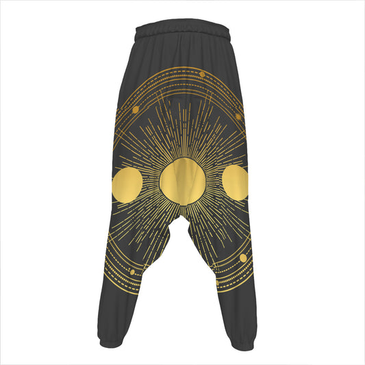 Sun And Moon Phase Print Hammer Pants