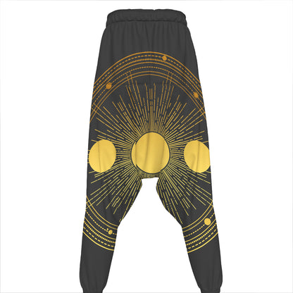 Sun And Moon Phase Print Hammer Pants
