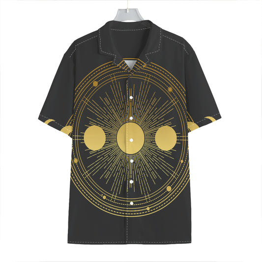 Sun And Moon Phase Print Hawaiian Shirt